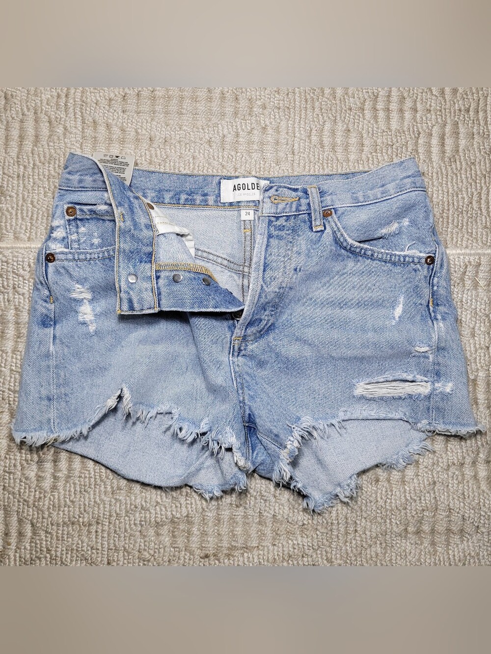 Agolde Parker Cut Off Denim Shorts